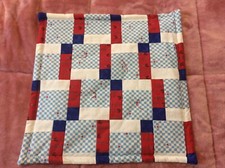 Patchwork Quilt Table Topper Wall Decor Table Top Scissors Hearts New 18x18