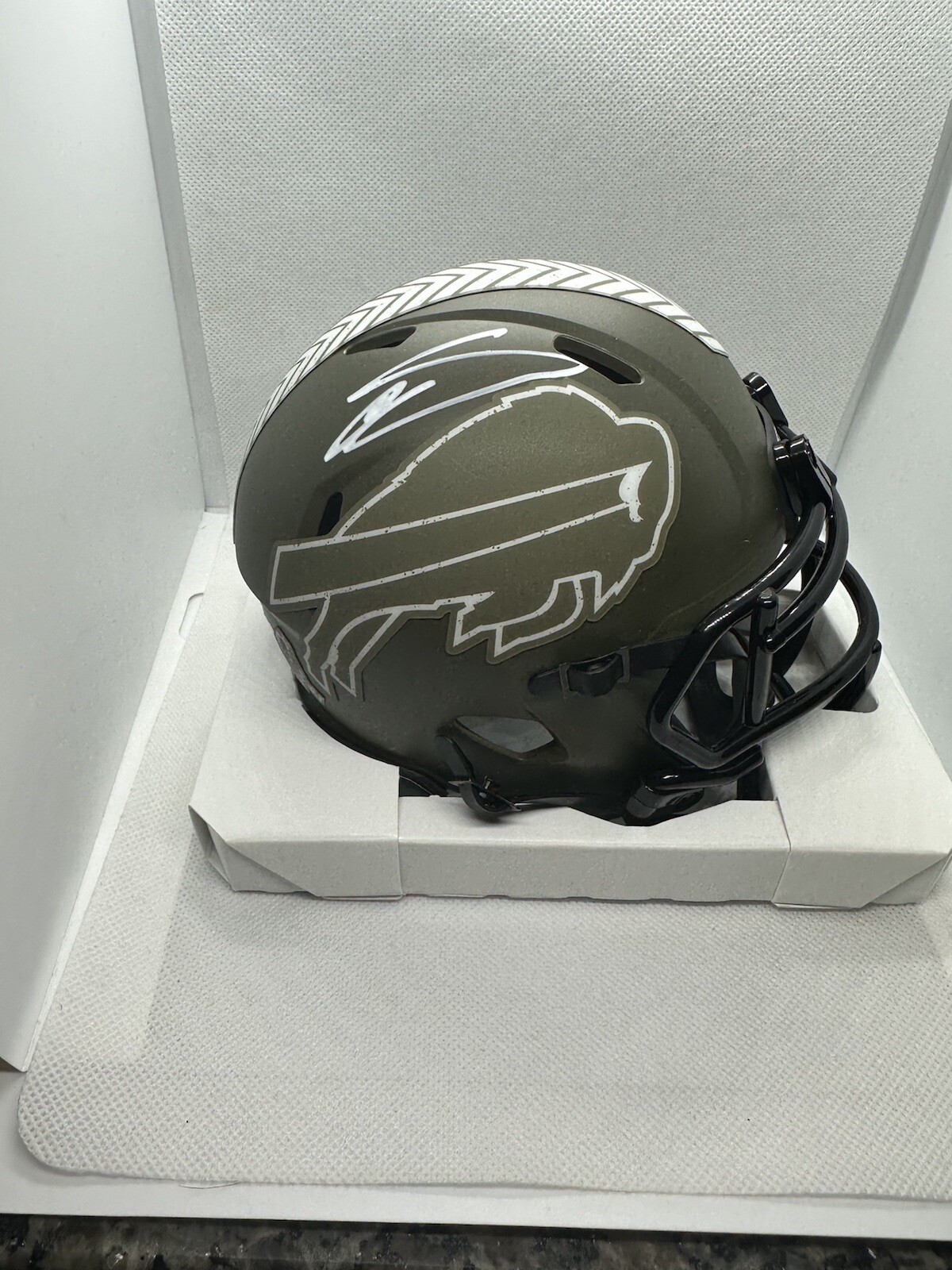 Stefon Diggs Autographed Signed Buffalo Bills Salute To Service Speed Mini Helmet Beckett 