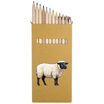 12 x 'Suffolk Sheep' lang 178 mm Buntstifte / Bleistift Set (PE00089807)