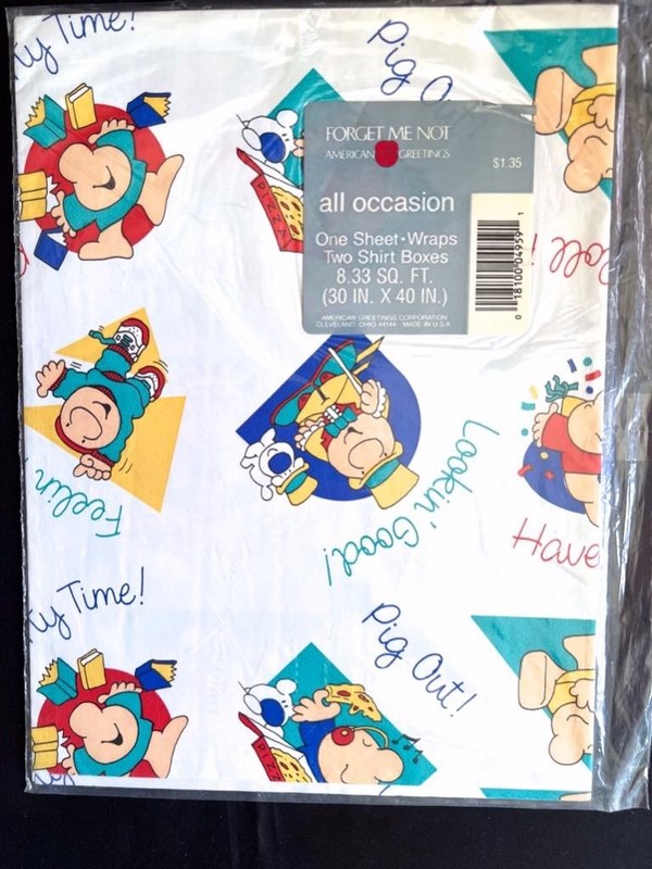 VINTAGE  ZIGGY 1980s GIFT WRAP PAPER- ALL OCCASION