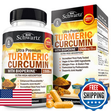 Turmeric Curcumin with Black Pepper Extract 1500mg - High Absorption Ultra Poten