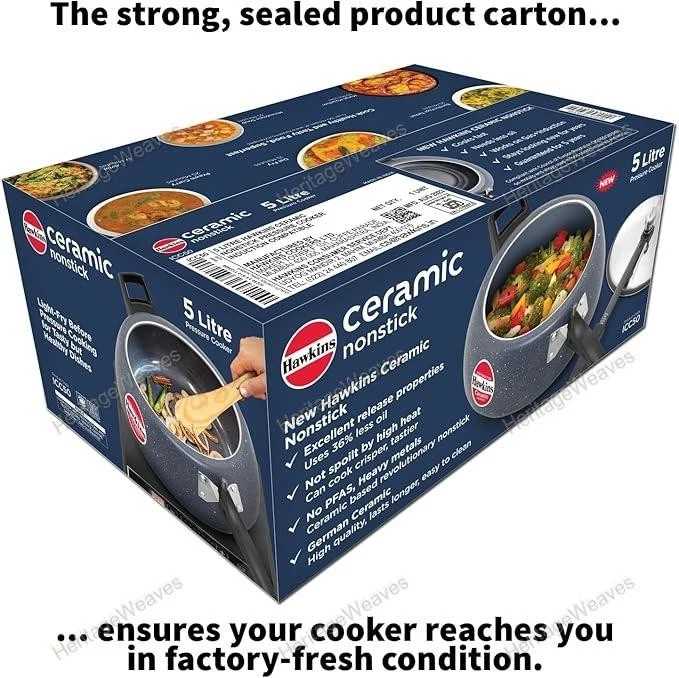 Hawkins 5 Litre Ceramic Nonstick Granite Contura Pressure Cooker (ICC50)