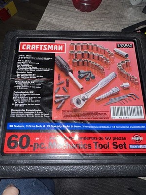 Sears Craftsman USA Nos 60pc Mechanics Tool Socket Set 33560 3/8  Drive Rare 