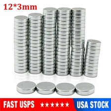 Lot Neodymium Magnets Round Disc N52 Super Strong Rare Earth 12mm X 3mm Fridge