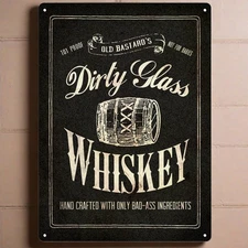 Rivers Edge Products Tin Sign, 17" x 12" Weatherproof Metal Wall Art, Dirty