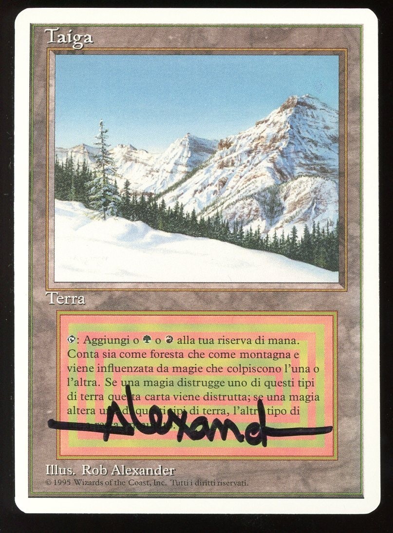 SIGNED Revised FWB {Italian} Taiga Artist Proof ~ MTG/Magic ~ MINT