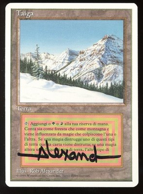 SIGNED Revised FWB {Italian} Taiga Artist Proof ~ MTG/Magic ~ MINT