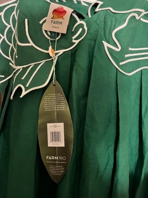 Farm Rio Green Fish Top Maxi Dress Size L NEW with tags