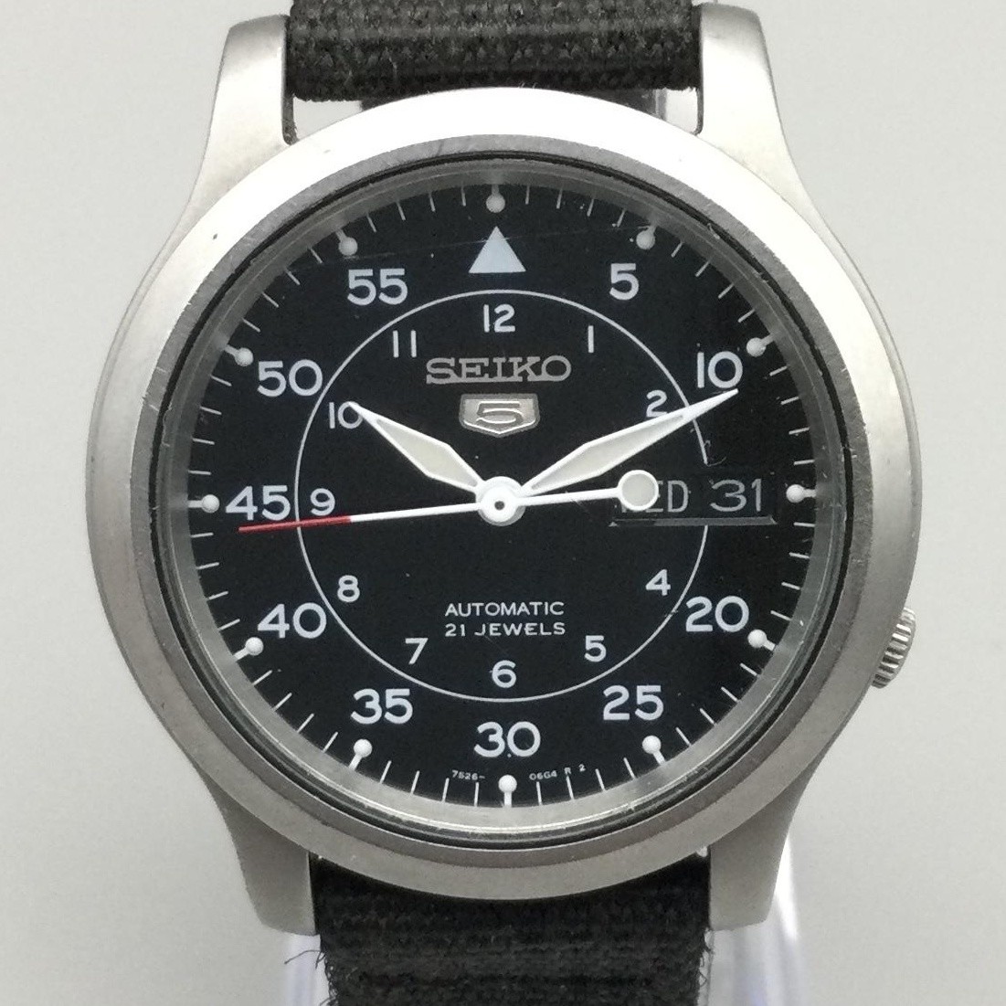 Seiko 5 Mens Watch 37mm Black Dial Automatic Day Date 7S26-02J0 Seiko 5 Mens Watch 37mm Black Dial Automatic Day Date 7S26-02J0