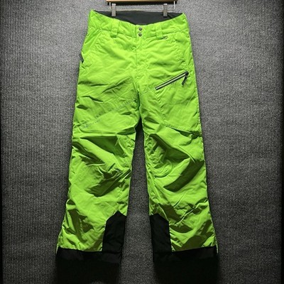 Obermeyer Snow Pants Youth XL (18-20) Neon Green Insulated Waterproof Boot Cut