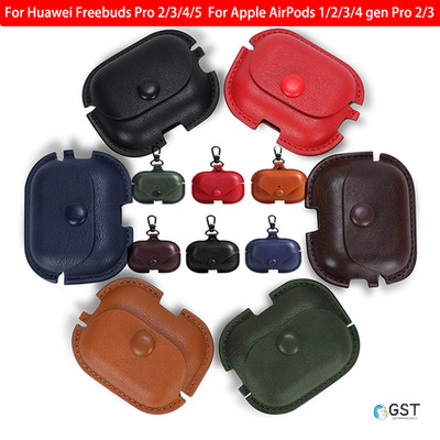 For Huawei Freebuds Pro Buds 4/4I  Slim Leather Headphones  Case Cover+Keychain