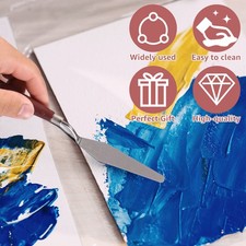 10Pcs Palette Spatula Set Stainless Steel Palette Cutter Set with Wood chMnI