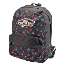 Vans Off The Wall Floral Backpack Black Pink Blue School Skate Bag