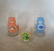 Vintage Care Bear Pizza Hut Promo Glasses Lot of 3