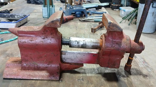 Vintage Craftsman Stationary Cast Steel Anvil Vise 4.5" Jaws 18-1/2" Long 52lbs