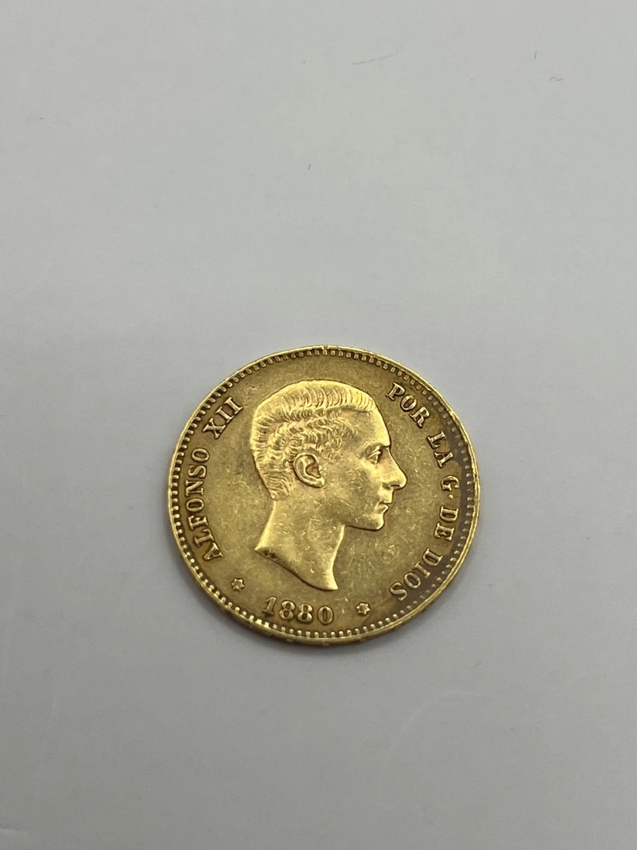 Moneda de oro de inversión. Alfonso XII. 25 pesetas.900 mm. Oro 21 kilates.