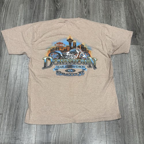 Vintage Harley Davidson T-Shirt Large 2002. Seattle, Washington Made In USA - Bild 2 von 9
