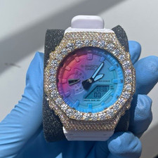 Iced Out G-SHOCK Casio Custom GA-2100 White, ...