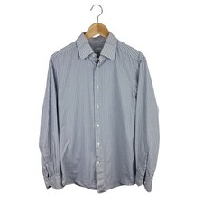 Ermenegildo Zegna Striped Cotton Button Up Shirt M Slim Fit