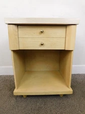 MCM Vtg 1960s Nightstand Blonde Laminate Top Retro Eames Era Atomic Record Niche