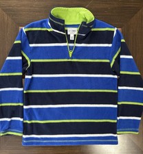 The Children  s Place boys striped 1/4 zip fleece pullover size L.