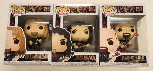 Funko Pop Rocks Slayer Band Set of 3 Jeff Hanneman, Tom Araya, Kerry King