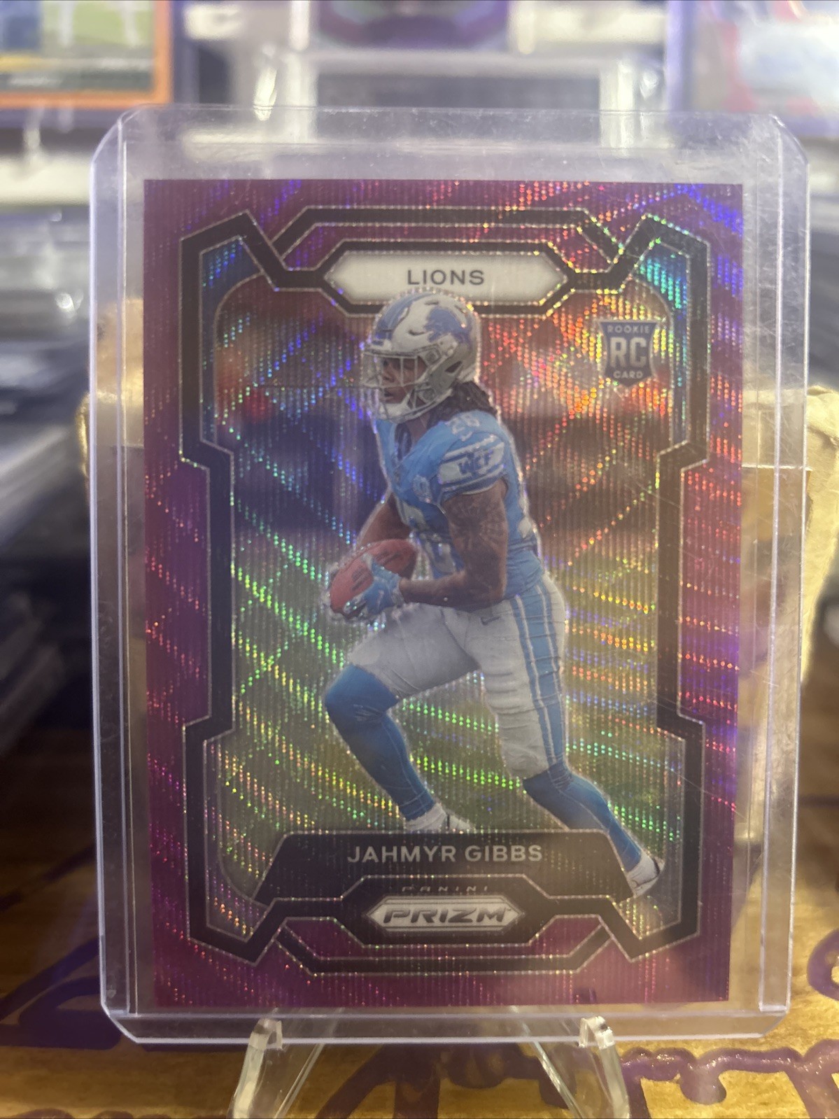 2023 Panini Prizm - Rookies Jahmyr Gibbs #331 Purple Wave Prizm /99 (RC)