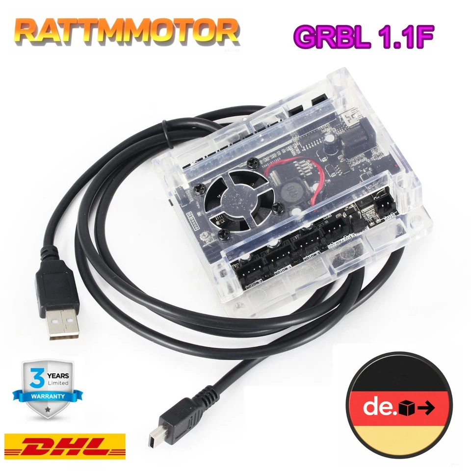 RATTM MOTOR 『DE』USB 3 Achse 3018-PRO GRBL Control Board for CNC Router Laser Graviermaschine