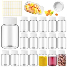 18 Pack Clear 80ml Plastic Pill Bottles Empty Medicine Containers with Caps