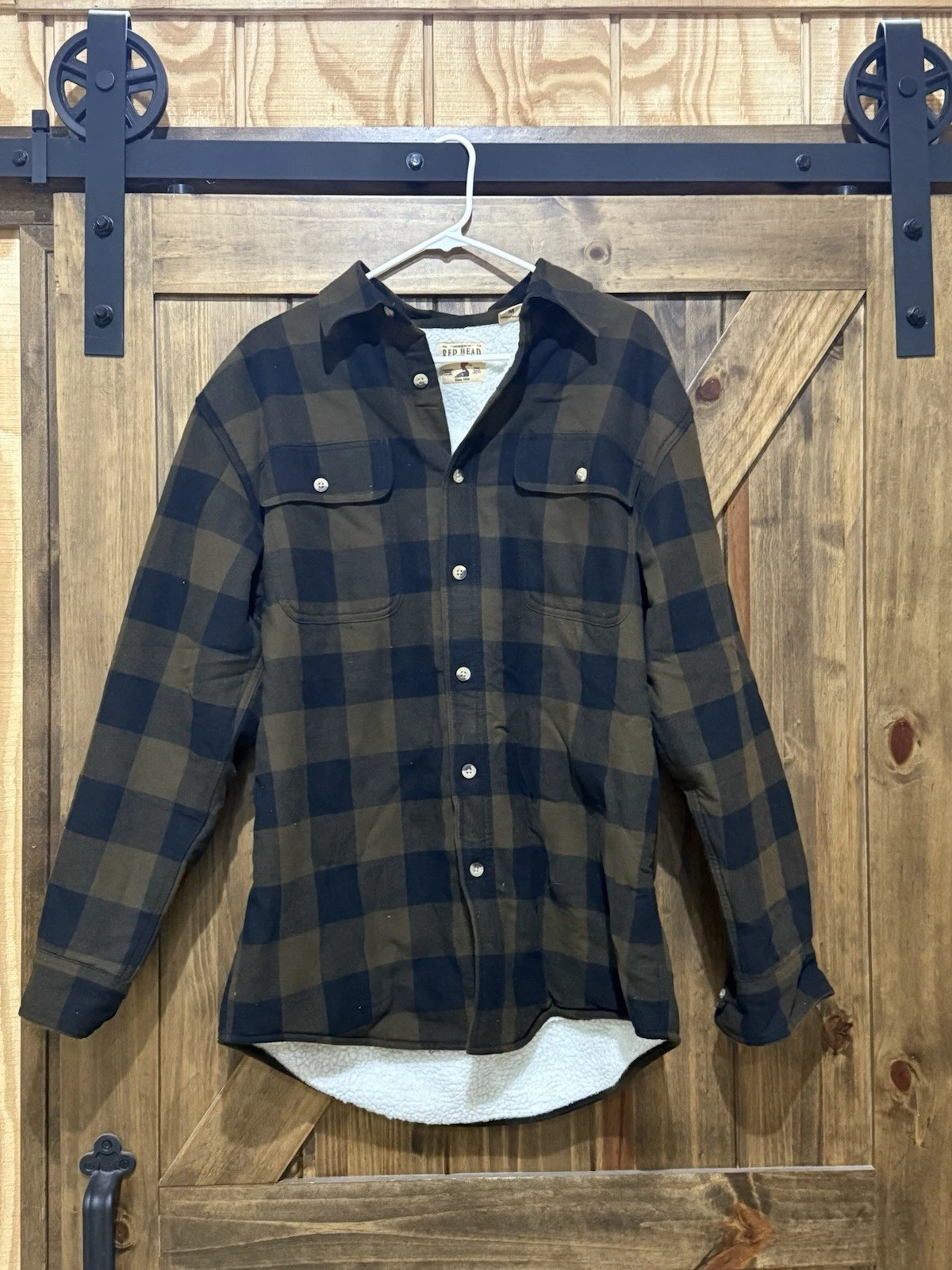 Redhead Plaid Flannel Shirt Sherpa Fleece Lined Shacket Brown & Black Outdoors
Opens in a new window