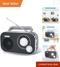 AM FM Portable Radio - Battery Plug-In with Headphone Jack, Gifts for Seniors