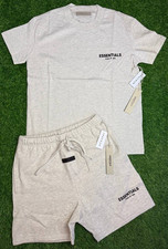 Essentials Men's Gray 2-Piece T-Shirt  Shorts Set Logo Drawstring