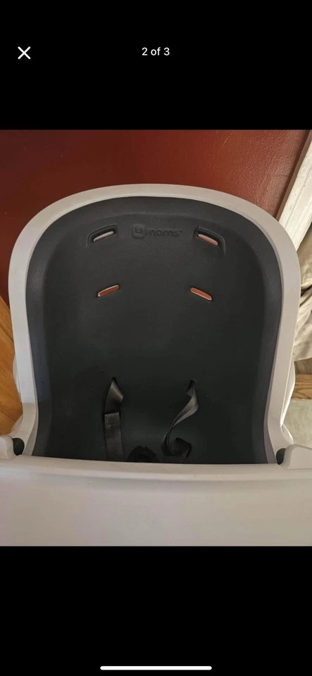 4moms Connect Highchair, One-Handed Magnetic Tray Attachment , White/Grey - Image 2 of 3