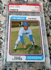 DAVEY LOPES 1974 Topps PSA 9 MINT Dodgers Phillies 2xWorld Series Champs RIP🔥$