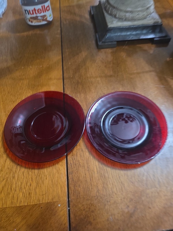 Vintage Anchor Hocking Royal 2 Round Saucers