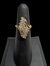 Ladys Diamond Cluster Ring 16 Diamonds .48 Ca...