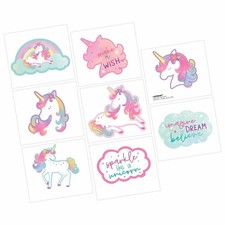 8 Count Of Enchanted Unicorn Tattoos Birthday Decorations Party Favor Supplies