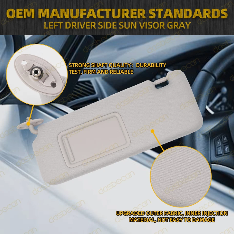 Left Driver Side Gray Sun Visor For Toyota Scion TC 2005-2010 2.4L 7432021210B2 Foto 4 de 4