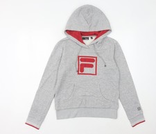 Womens UK 8 Regular FILA Grey Pullover Hoodie