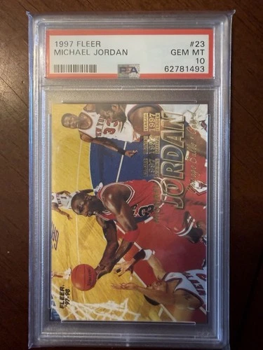 1997 Fleer #23 Michael Jordan PSA 10 Graded Basketball Card NBA 97-98 1998
