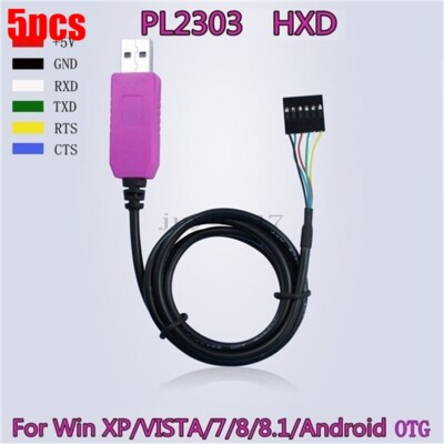 5Pcs For Win Xp Vista 7 8 Android 6Pin PL2303HXD Usb To RS232 Ttlcable Module gq