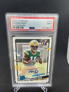 2023 Donruss Jayden Reed Autograph #334 PSA 9 Rookie Card 