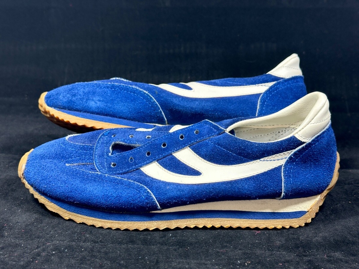 VINTAGE RARE 70's SKIPS Track Sneakers Blue White US Women's Romania NWOB