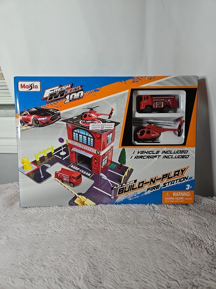 Maisto Fresh Metal 100 Build N Play FIre Station NEW IN BOX! - Image 2 of 4