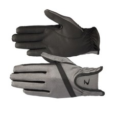 Horze brand Women's SILVER & BLACK EVELYN BREATHABLE RIDING GLOVES in 5 SIZES!