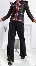 Gucci giacca di pelle arricciata volant giacca di pelle taglia 34
