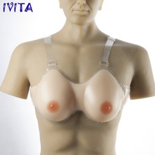 IVITA E Cup Crossdresser Silicone Breast Forms Transgender Fake Boobs Straps-on
