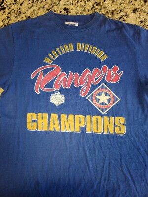 Men's Texas Rangers 1996 Western Division Champions CSA Large | eBay