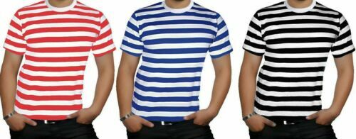 Herren-T-Shirt gestreift Camouflage Rundhals Kurzarm Oberteil UK Übergrößen S-2XL - Bild 1 von 5