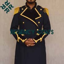 Cappotto Frock Uniform Grande Marina Imperiale Nuovo, Uomo Blu Navy Lana Cappotto Militare